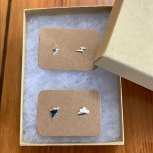 Tiny sterling silver earrings